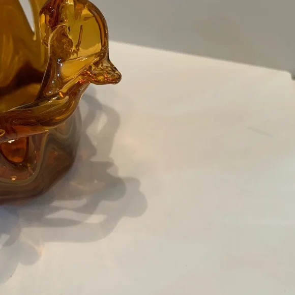 Handmade Small Glass Sculptured Bowl by White Crystal and Marked Made in Italy - Picture 12 of 15